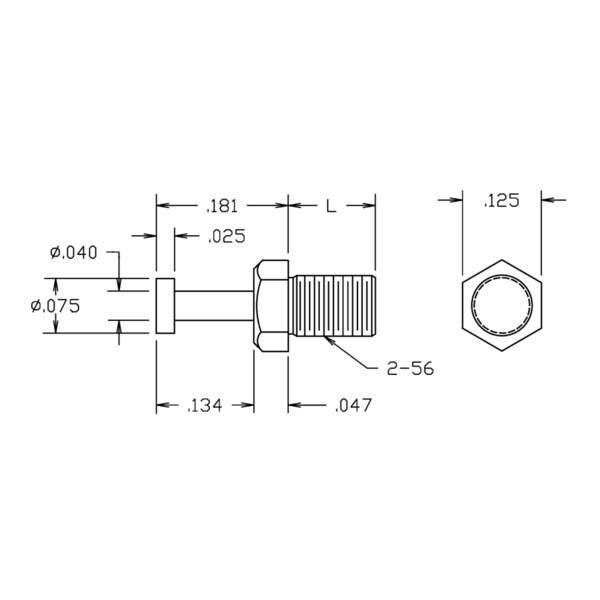 Concord Electronics COMM NON-INS THREAD MNT TURRET TERM, 0.244" L, 10-703-2-01-500 10-703-2-01
